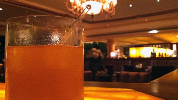 Sipping a madras at Marabar Lounge & Terrace, at the Condado Vanderbilt Hotel.