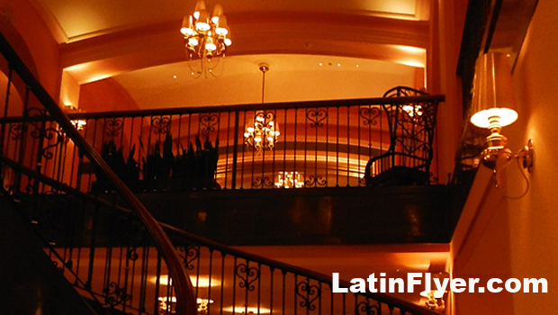 Dramatic stairways lead from the Condado Vanderbilt Hotel's lobby to event space.