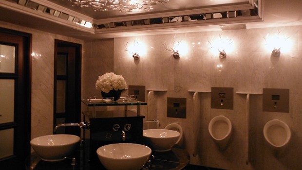 Even the men's room at the Condado Vanderbilt Hotel is stylish and elegant.