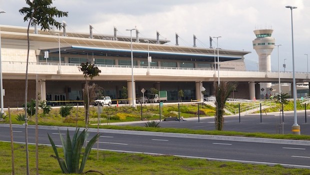Exterior view of the terminal at the new Mariscal Sucre airport in Quito, Ecuador