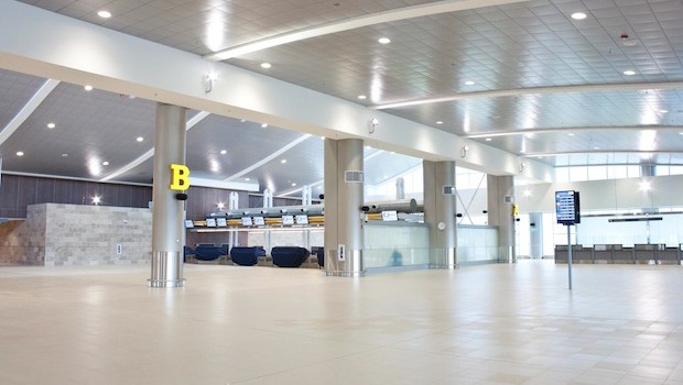 Departures area at the new Mariscal Sucre airport in Quito, Ecuador