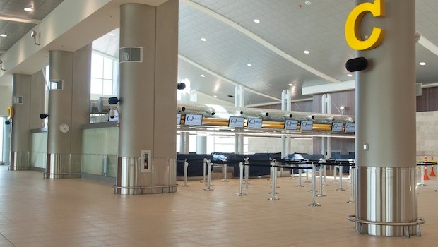 Departures area in the new Quito airport terminal