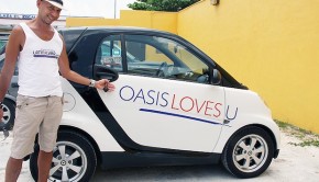 The Smart Car makes for a fun rental at Oasis Hotels in Cancun.