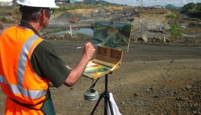 Walt Disney artist George Scribner is producing a series of art depicting the Panama Canal expansion.