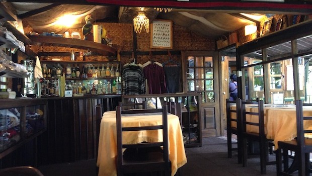 The lounge area at Bellavista lodge in Ecuador.