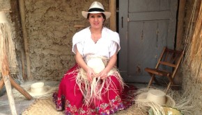 Demonstrating the tradition of making Panama hats in Cuenca, Ecuador.