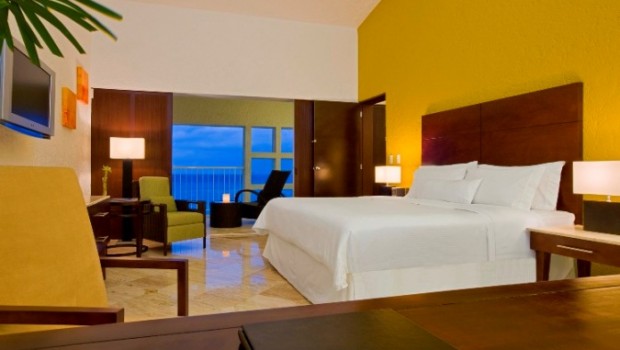Guest room at the Royal Beach Club, at Westin Resort & Spa, Cancun.