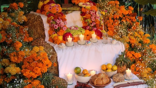 Colorful altars for the Day of the Dead, at Xcaret in the Riviera Maya.