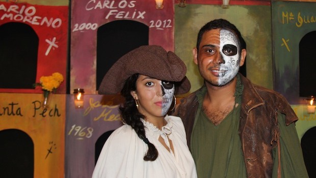 Pirate costumes and Day of the Dead makeup, at Xcaret.