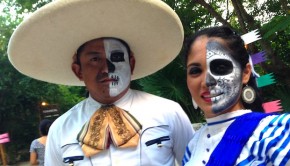 Traditional Mexican clothing gets a Day of the Dead makeover at Xcaret.