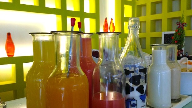 Part of the free breakfast buffet at Room Mate Valentina hotel, Mexico City.