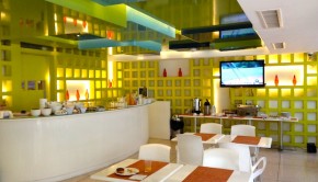 Free breakfast until noon is a plus at Room Mate Valentina hotel in Mexico City.