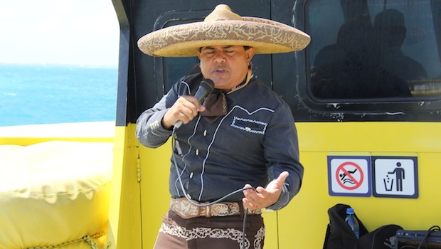 Live mariachi music was on-board entertainment on the Cancun-Isla Mujeres ferry.