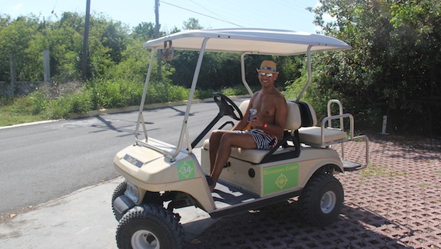 Golf carts are the most efficient (and fun) way to travel on Isla Mujeres.