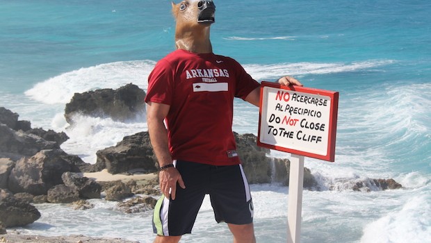 Some tourists horse around on Isla Mujeres.