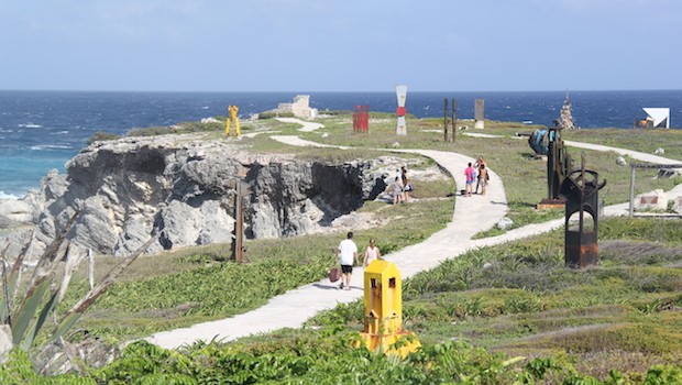 Modern sculptures dot the park at Punta Sur, Isla Mujeres.