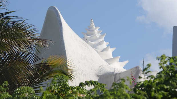 Architecture inspired by sea shells on Isla Mujeres.