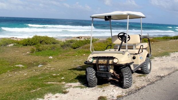 Golf carts are the best way to travel around Isla Mujeres.