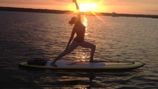 Paddle board yoga at CostaBaja Resort & Spa in Mexico.