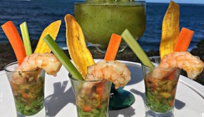 Tequila Grilled Shrimp Shooter at the Condado Plaza Hilton in Puerto Rico.