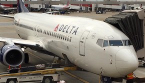 Delta Air Lines Boeing 737, ready to fly from Atlanta to Panama City, Panama.