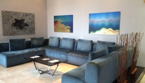 Attractive lobby decor at Hampton by Hilton Panama  hotel in Panama City.