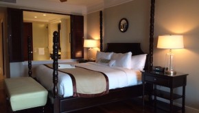 I loved the four-poster bed at the JW Marriott Panama hotel.