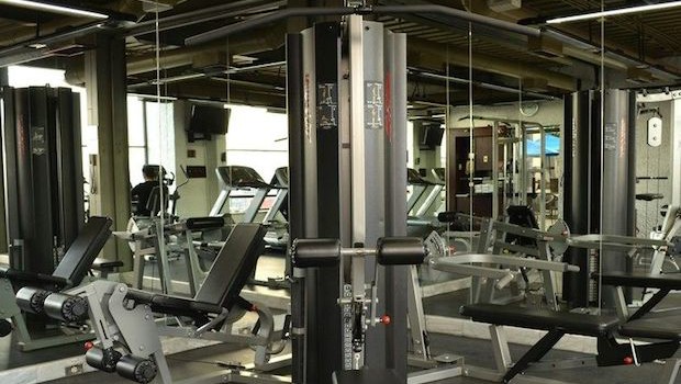 Rooftop gym at Galeria Plaza Reforma hotel  in Mexico City.