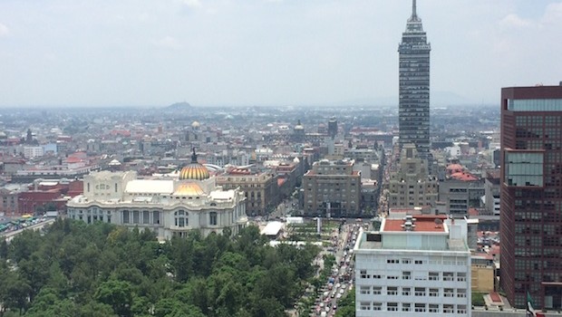 Amazing view of the Torre Latinoamericana from the Hilton Mexico City Reforma.
