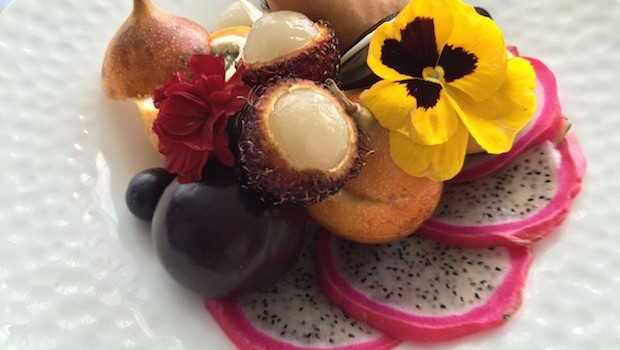 Fresh fruit served in room at the Hilton Mexico City Reforma hotel.