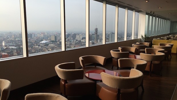 Panoramic view from the executive lounge at the Hilton Mexico City Reforma.