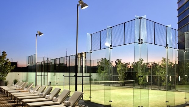 Tennis court at the Hilton Mexico City Reforma hotel.