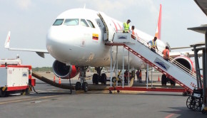 Avianca Airbus A321 at Cartagena airport in Colombia.