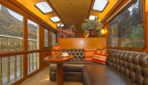 Presidential Class train car on Inca Rail, in Peru.