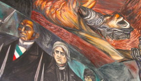 Dramatic mural art by Orozco at the former congress hall in Guadalajara.