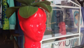 Shopping for cool home decor at Evolta in Bogota.