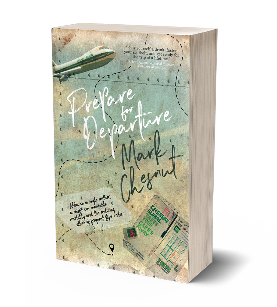 Cover of the gay travel memoir book Prepare for Departure by travel writer Mark Chesnut. 