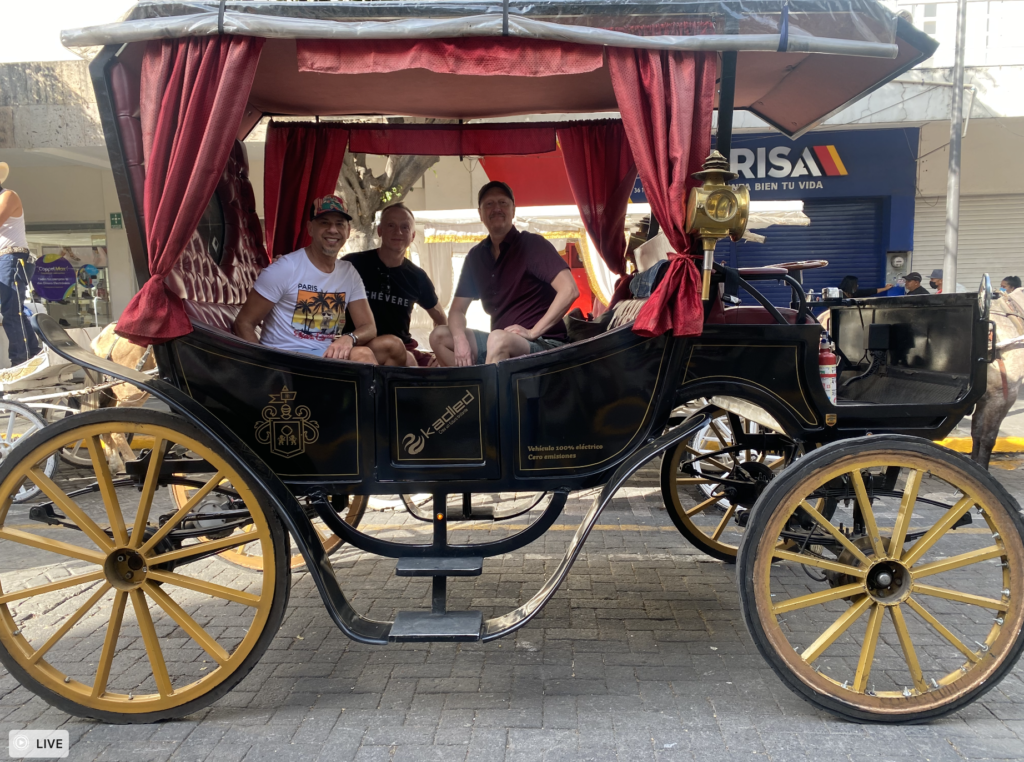 Calandria — horseless carriage ride in Guadalajara, Mexico. 
